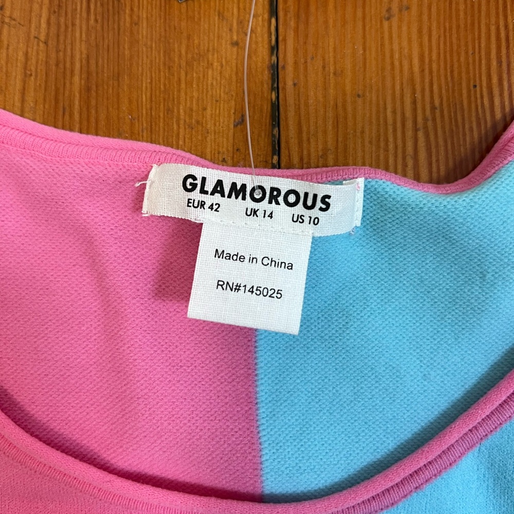 BNWT - Glamorous Multicolor Mini body con Dress - Picture 2 of 5